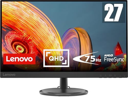 Lenovo N27q | 27" QHD Monitor | 2560x1440 | 100Hz | 300 nits | 4ms Reaktionszeit | HDMI | DisplayPort | schwarz