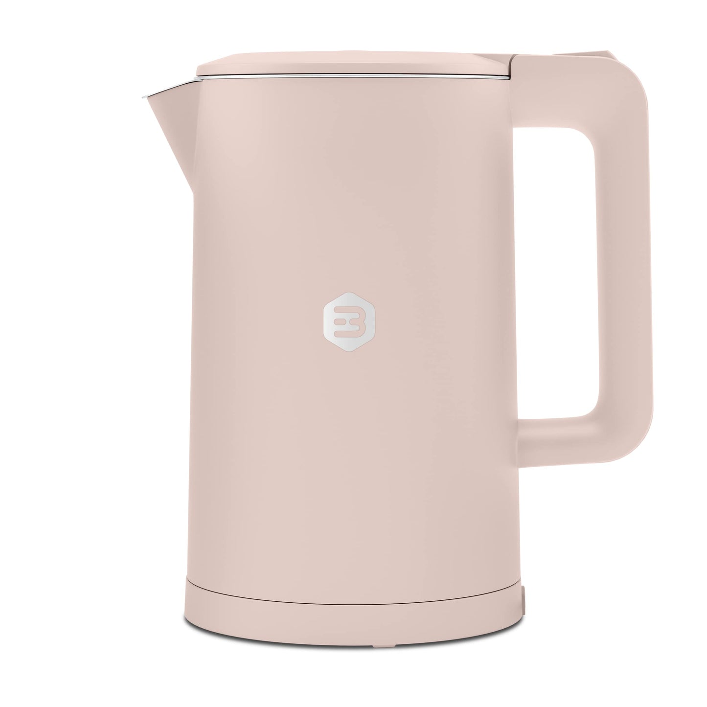 Balter Wasserkocher Edelstahl WK-4, 1,7 Liter, elektrischer Wasserkocher, Doppelwand Design, BPA frei, LED, Teekocher Kompakt, leise (Schwarz)