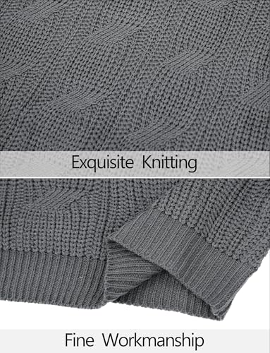 AIEOE Men’s V-Neck Cable Knit Sweater – Long Sleeve Casual Pullover