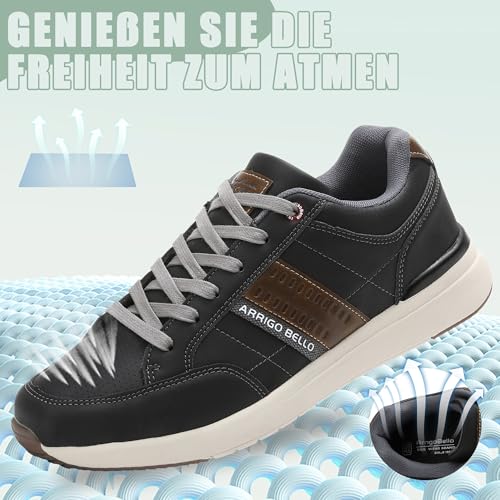 Men’s Casual Fashion Sneakers – Lightweight Non-Slip Faux Leather Shoes