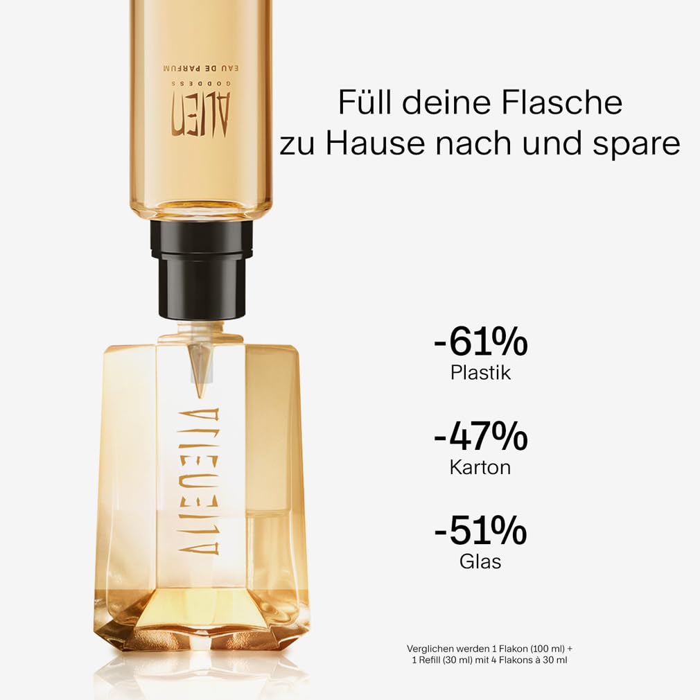 MUGLER Alien Goddess Eau de Parfum, Damen-Parfum, Blumig, amberartig und holzig, Göttlicher Duft, Nachfüllbar