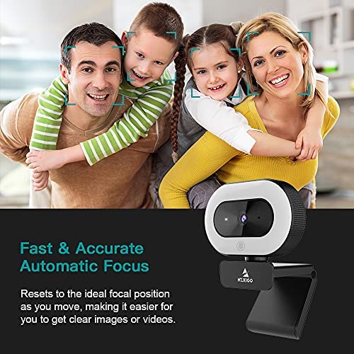 NexiGo N60 1080P Webcam, HD-Webcam mit Mikrofon, Softwaresteuerung und Datenschutzabdeckung, USB-Computerkamera, Sichtfeld mit 110°, Plug-and-Play, für Zoom/Skype/Teams, Konferenzen und Videoanrufe