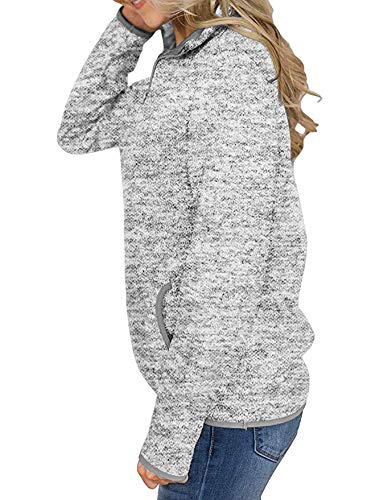 iWoo Women’s 1/4 Zip Pullover Sweatshirt – Casual Long Sleeve Top