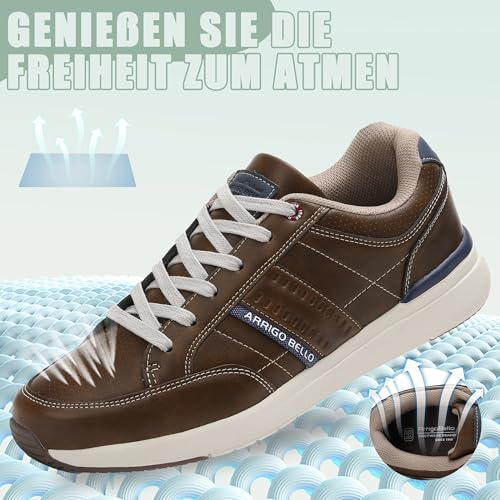 Men’s Casual Fashion Sneakers – Lightweight Non-Slip Faux Leather Shoes