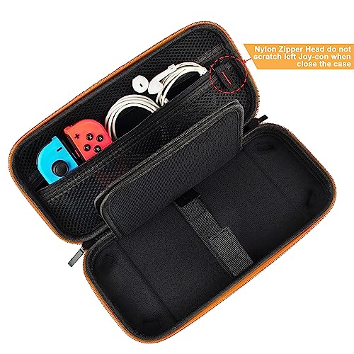 daydayup Tasche Kompatibel mit Nintendo Switch und New Switch OLED, Harte Tragetasche Hülle Case für die Nintendo Switch, Schutzhülle mit Aufbewahrung für 20 Spiele, Konsole & Zubehör - Schwarz