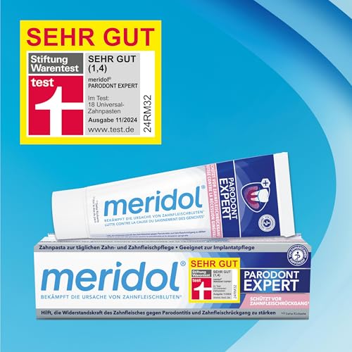 meridol Zahnpasta Parodont Expert 75 ml - Zahncreme wirkt antibakteriell und unterstützt so den natürlichen Heilungsprozess des Zahnfleisch