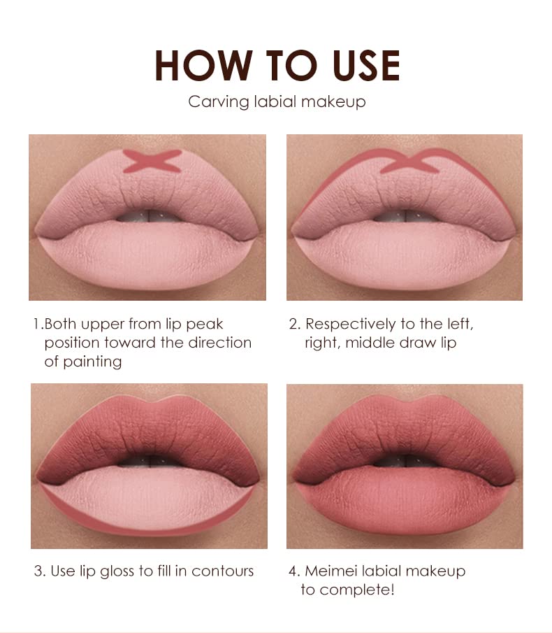 6-Piece Matte Lipstick Lip Liner Set – Long-Lasting Waterproof Non-Fading