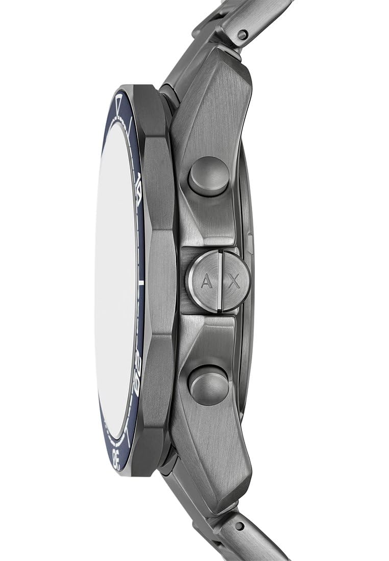 Armani Exchange Watch for Men, Chronograph Movement and 46mm Case Size with Stainless Steel, Leather or Silicone Strap