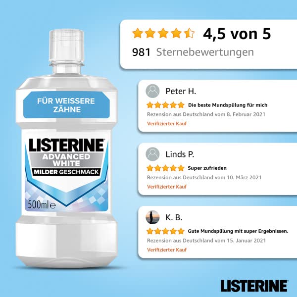LISTERINE Smart Kidz Mild Berry (500 ml), antibakterielle Kinder Mundspülung ohne Alkohol & ohne Zucker, Mundwasser schützt vor Karies, geeignet für Kinder ab 6 Jahren