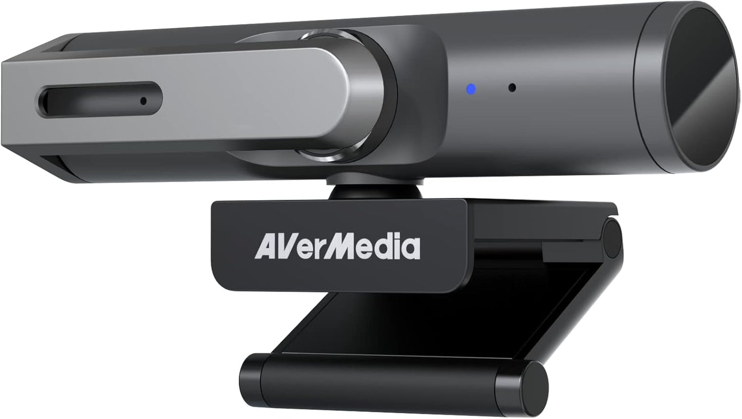 AverMedia PW515 4K Ultra HD Auto Focus Business Webcam - AI Controlled Solution Image and Lighting Adjustment 100° Wide FoV for Video Conferencing and Virtual Meeting Zoom Team Skype PC Mac
