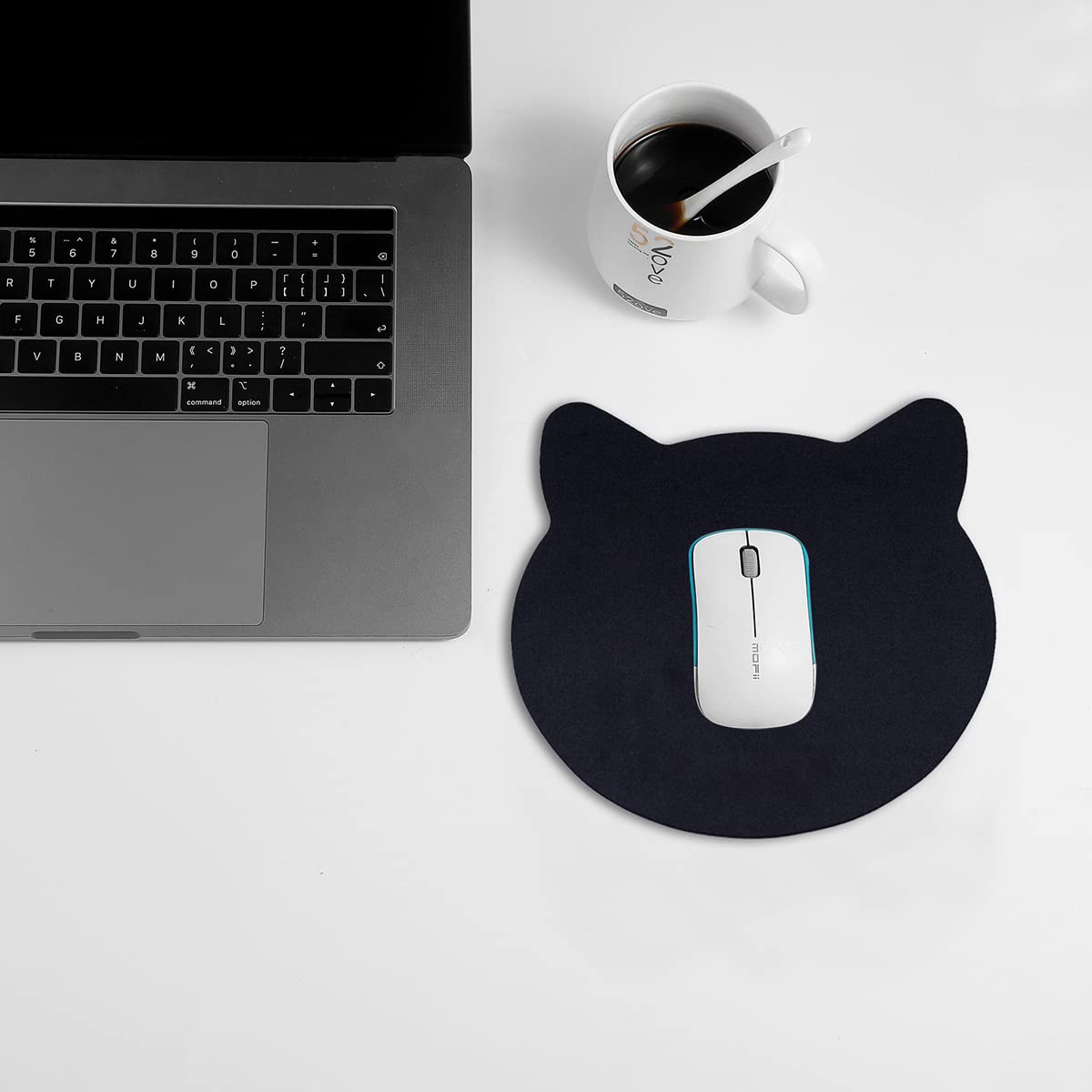 Mauspad Katzenmotiv, Mousepad Schreibtischzubehör Nette Office Gaming Laptop Mausmatte Schwarz