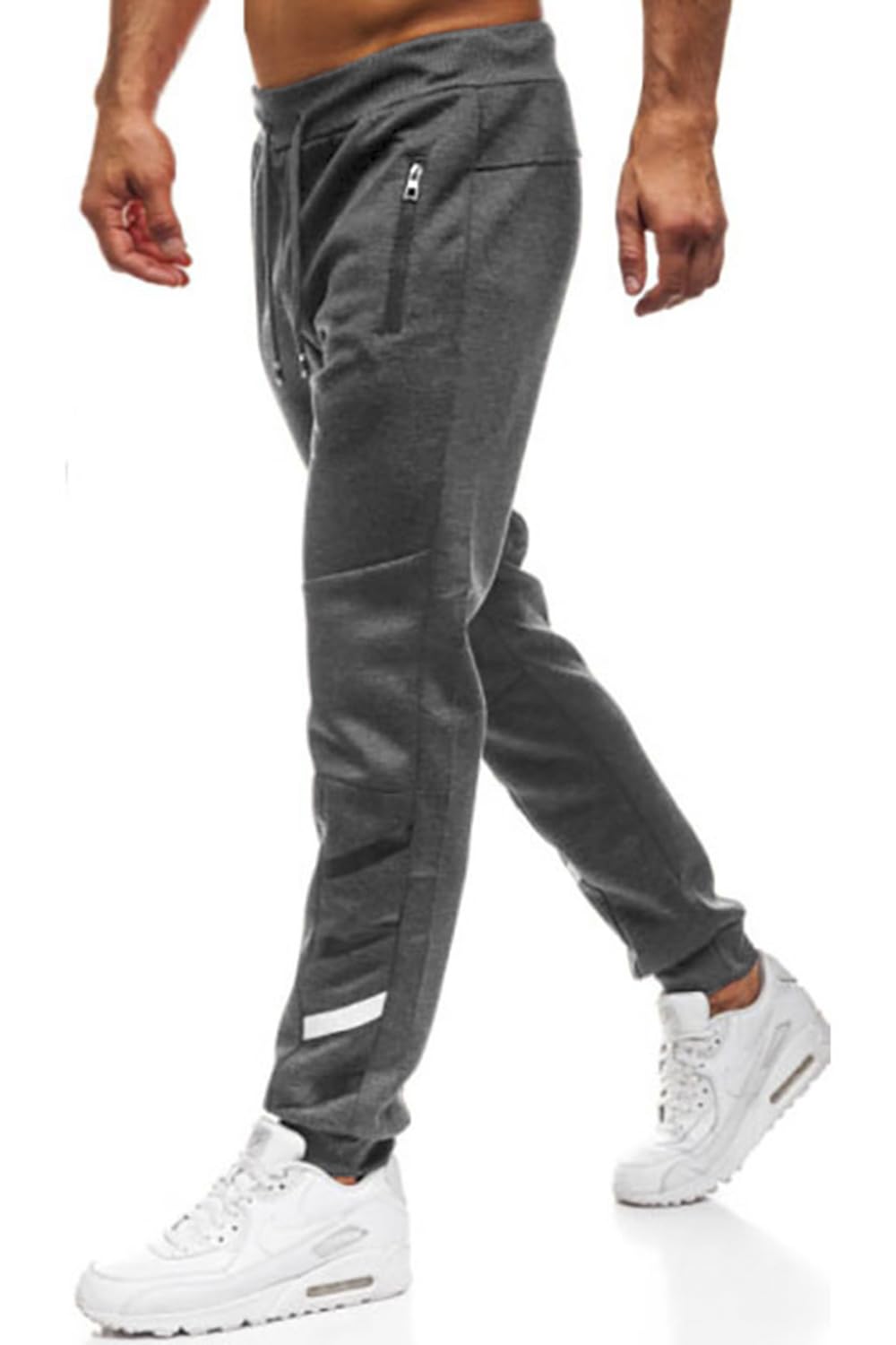 Men’s Sport Pants – Casual Jogger Cargo Sweatpants with Side Stripes