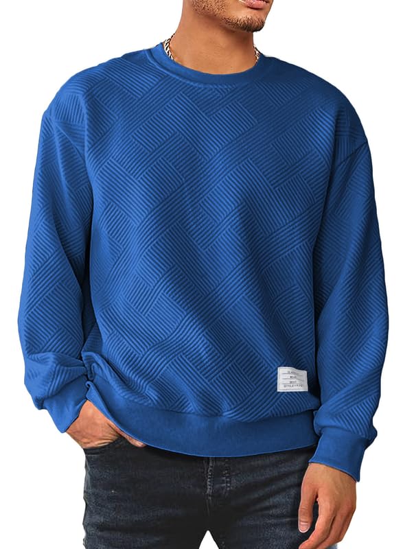Men’s Crew Neck Colorblock Sweatshirt – Casual Raglan Pullover