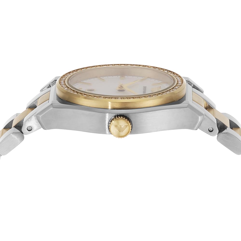 Emporio Armani Damenuhr, Dreizeiger Quarzwerk und 32mm Gehäusegröße mit Edelstahl-, Leder- oder Silikonarmband