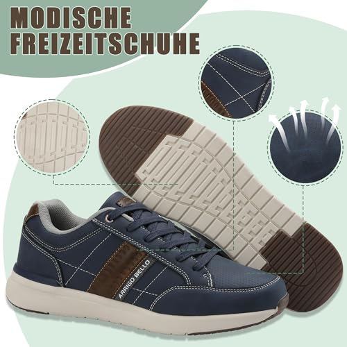 Men’s Casual Fashion Sneakers – Lightweight Non-Slip Faux Leather Shoes