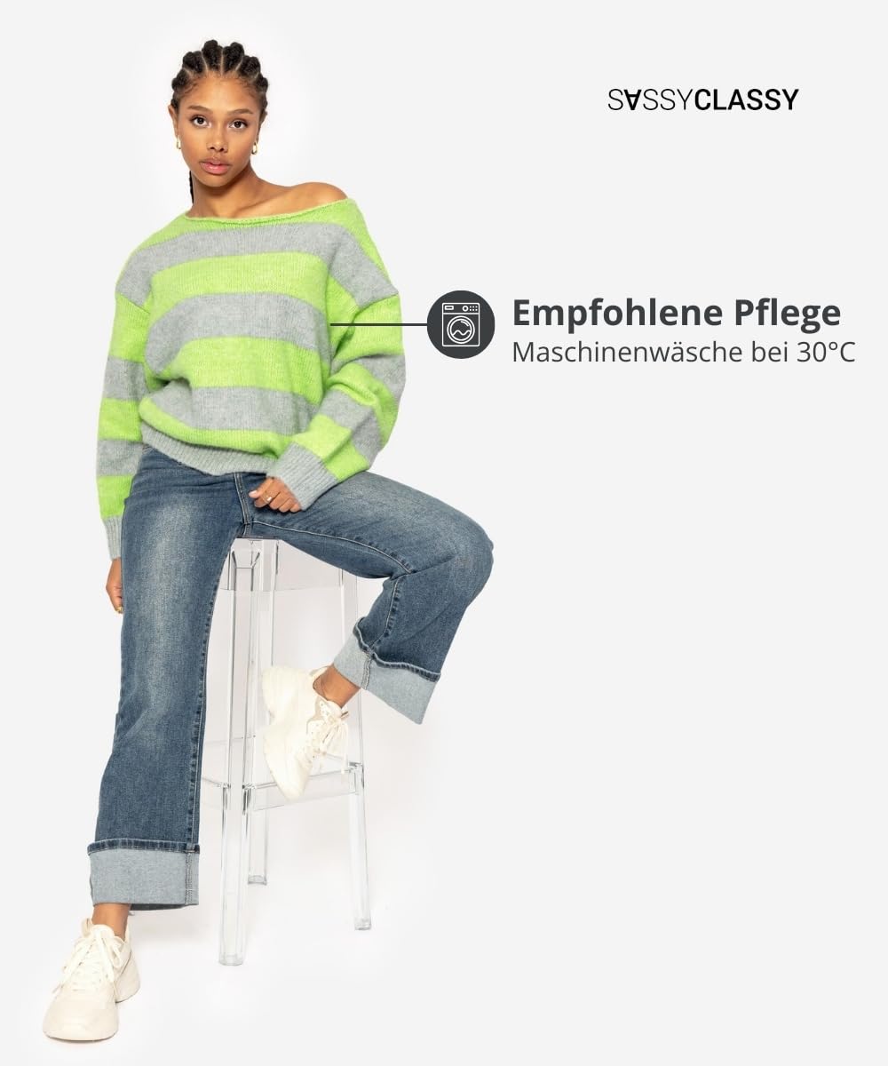 SASSYCLASSY Women’s Striped Oversize Sweater