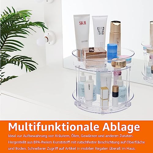 Drehregal Lazy Susan, 2 Ebenen, transparent, Organizer, 22,9 cm