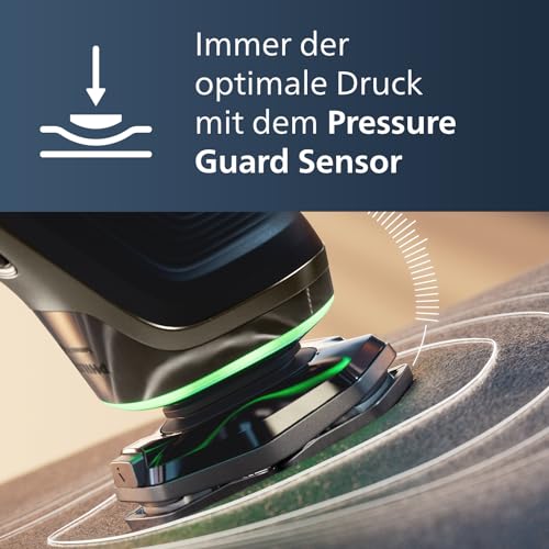 Philips Shaver S9000 – Elektrischer Nass-& Trockenrasierer für Männer, Dunkelchrom, Lift & Cut System, SkinIQ Technologie, Barttrimmer, Reinigungsstation, Ladestation & Reiseetui (Modell S9974/55)