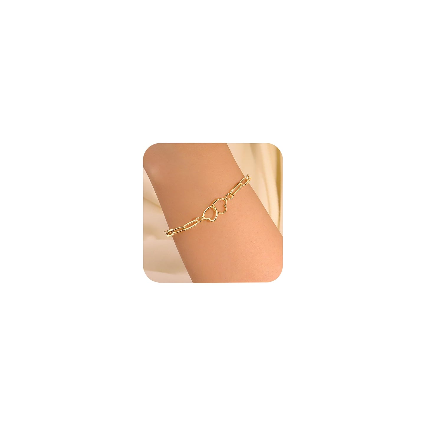 ASH'S CHOICE Double Heart Chain Bracelet