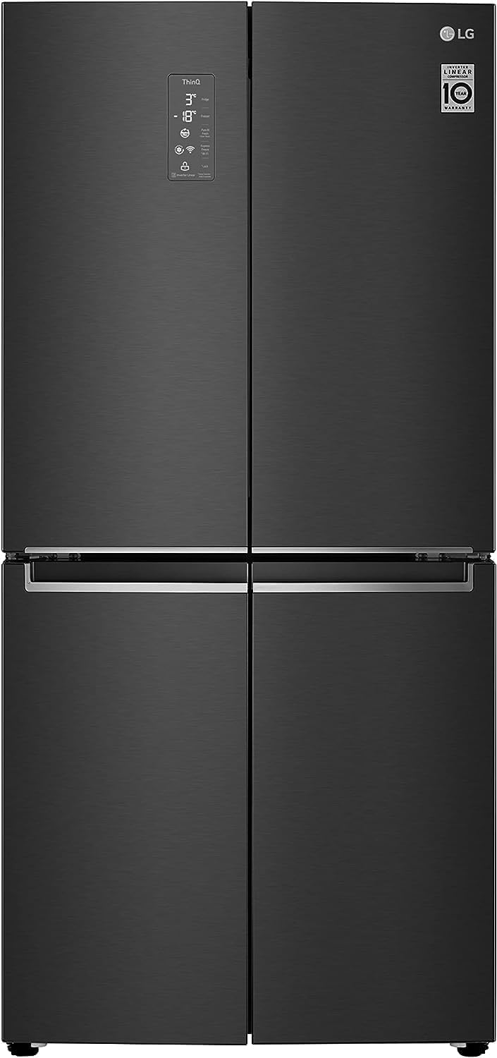 LG GML861EPPE Side by Side Slim Refrigerator, Class E, 506 L, Multi-Door Refrigerator with Freezer, Ice, Crushed Ice and Water Dispenser with UVnano, Total NoFrost, Smart Inverter Compressor, Wi-Fi
