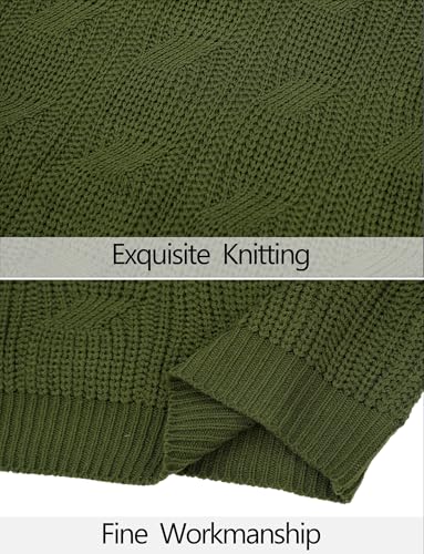 AIEOE Men’s V-Neck Cable Knit Sweater – Long Sleeve Casual Pullover
