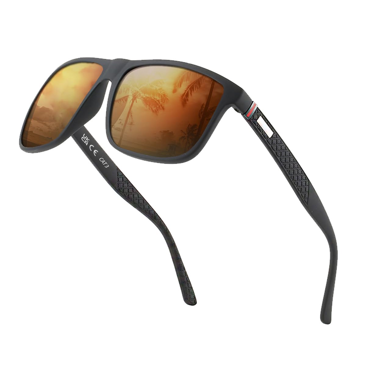 Perfectmiaoxuan Polarisierte Sonnenbrille Herren/Damen ; Vintage/Klassisch/Elegant Brillengestell; HD-Pilotobjektive; Golf/Fahren/Angeln/Reisebrille/Outdoor-Sportarten Mode Sonnenbrille