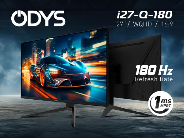 ODYS i27 Monitor - 27-Zoll-Bildschirm im rahmenlosen Design, Full HD, 100 Hz, mit HDR, IPS Panel, FreeSync, HDMI, USB-C, 3,5mm Audio