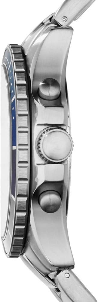 Fossil Uhr für Herren Briggs, QuarzChronographenwerk, 42 mm silberfarbenes Edelstahlgehäuse mit Edelstahlarmband, CH2927