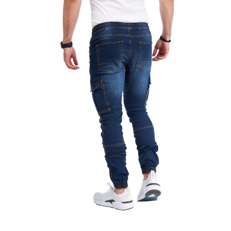 Men’s Cargo Jeans – Regular Slim Fit Denim Joggers