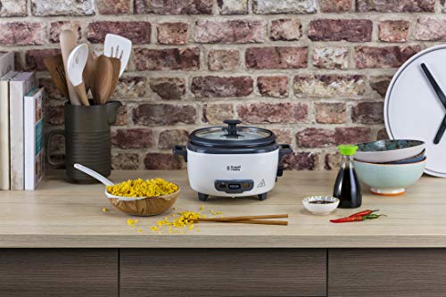 Russell Hobbs rice cooker small 0.8l (incl. Steamer insert, keep warm function, non-stick coated cooking pot, rice spoon & measuring cup) slow cooker for vegetables & fish 27030-56