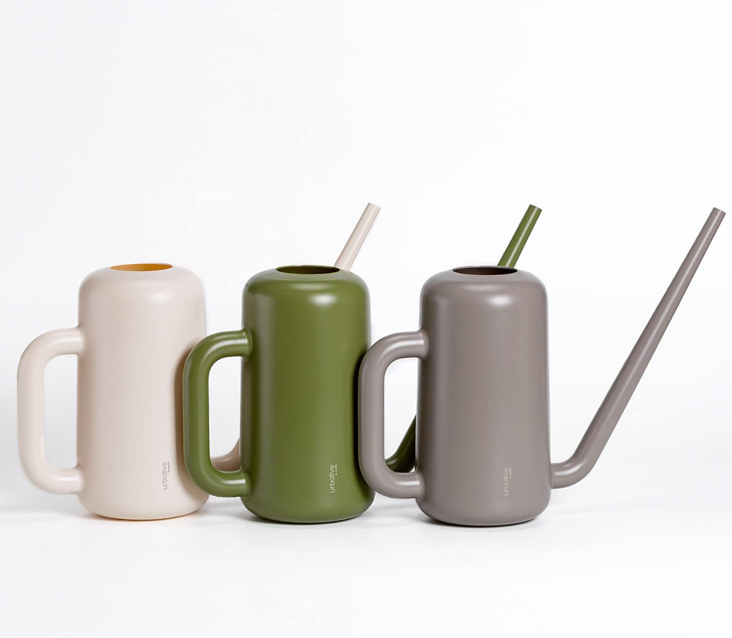 Plastia Gießkanne klein für den Zimmerpflanzen 1,8 L - Blumengießkanne aus recyceltem Kunststoff - Giesskanne mit langem Ausgießer für einfache Bewässerung, Elfenbein