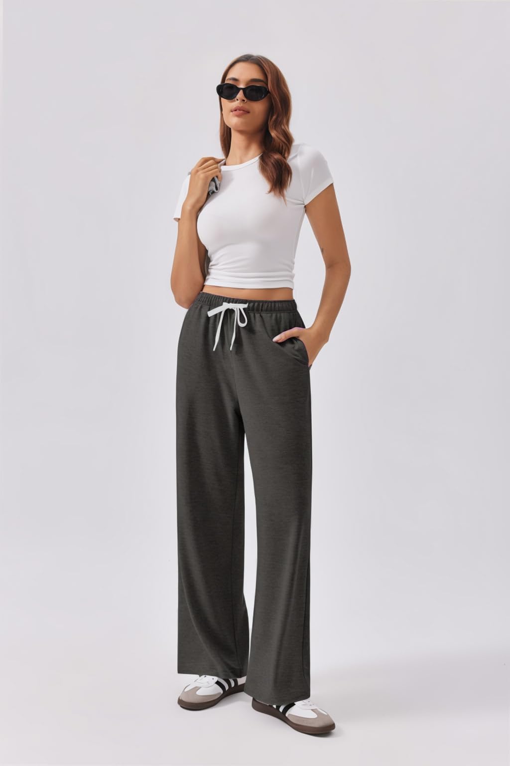 PINSPARK Women’s Jogger Pants – High-Waist Baggy Sweatpants