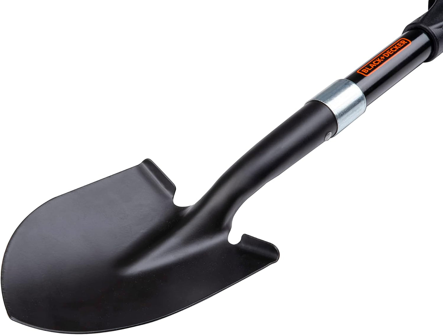 BLACK+DECKER Schaufel - 67 cm - 800 GR - Rostfrei - Kopf aus Karbonstahl und Stiel aus Glasfaser - Schwarz