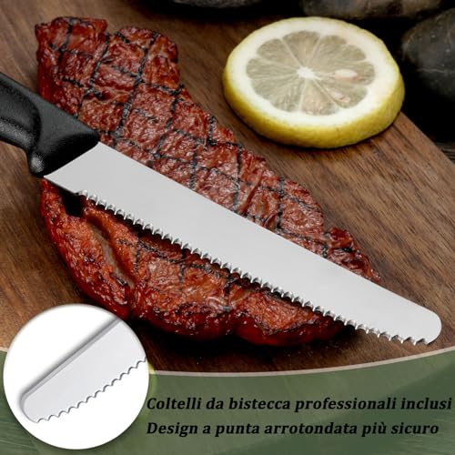 BEWOS 36-teiliges Besteck set mit Steakmesser Service für 6, Premium-Edelstahl-Bestecksets für Haus & Küche, Hochwertiges Messer-Löffel-Gabel-Besteck-Set Hochglanzpoliert, Spülmaschinenfest