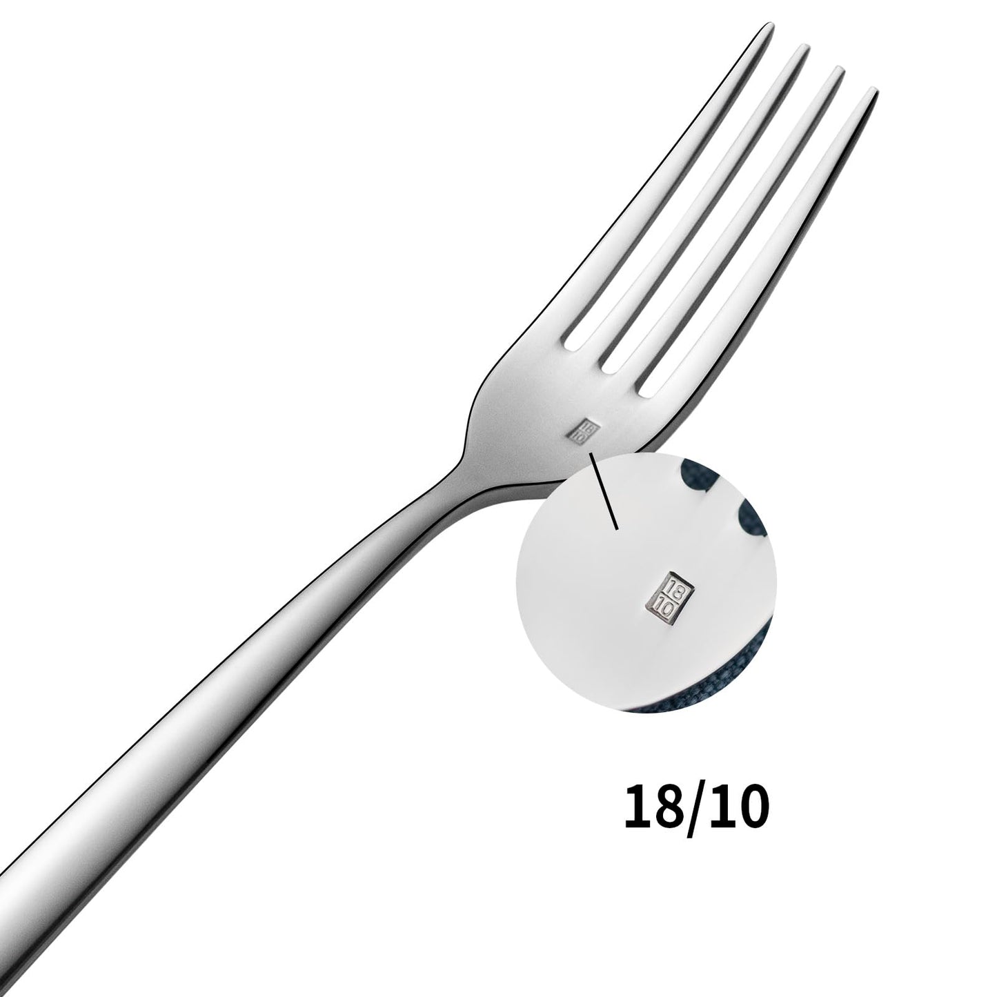Alata Konrad 18/10 Edelstahl Poliert, Besteck Set 6 Personen, Essbesteck 30 teilig, Monobloc-Messer, Glänzend, Spülmaschinenfest