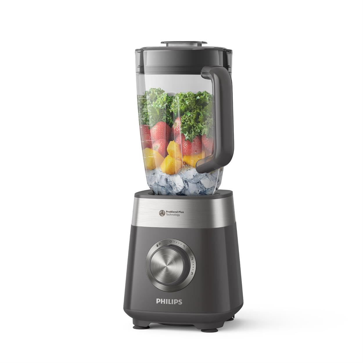 Philips Standmixer (450 Watt, ProBlend-Technologie, 1,9 Liter Kunststoffbehälter, inkl. Trinkflasche) schwarz