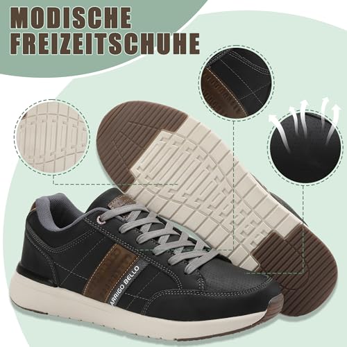 Men’s Casual Fashion Sneakers – Lightweight Non-Slip Faux Leather Shoes