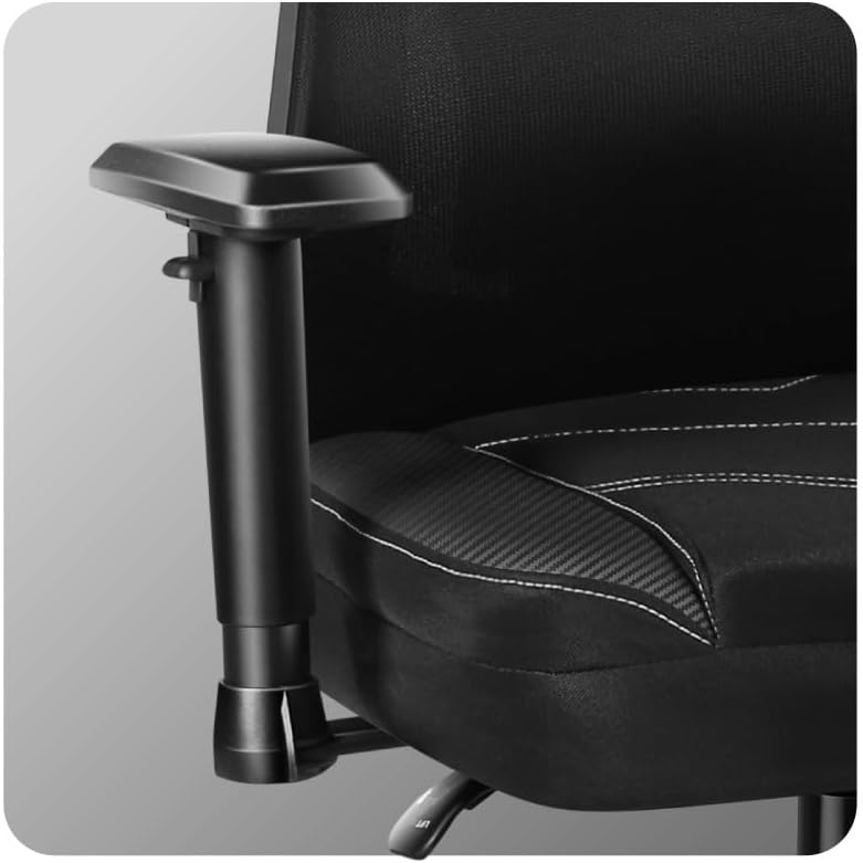 huzaro Combat 6.2 Black RGB | LED Beleuchtung Gaming Stuhl PC Bürostuhl Schreibtischstuhl | bis 140 kg belastbar | Verstellbare Rückenlehne Armlehnen Sitzhöhe | Zocker Gamer | Stoff | Schwarz