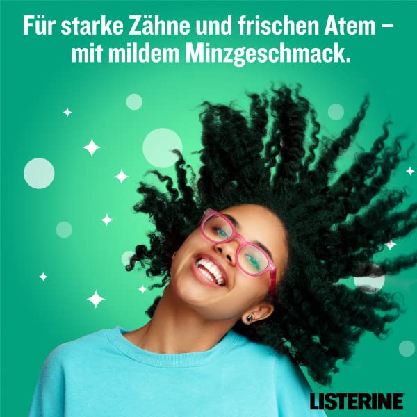 LISTERINE Smart Kidz Mild Berry (500 ml), antibakterielle Kinder Mundspülung ohne Alkohol & ohne Zucker, Mundwasser schützt vor Karies, geeignet für Kinder ab 6 Jahren
