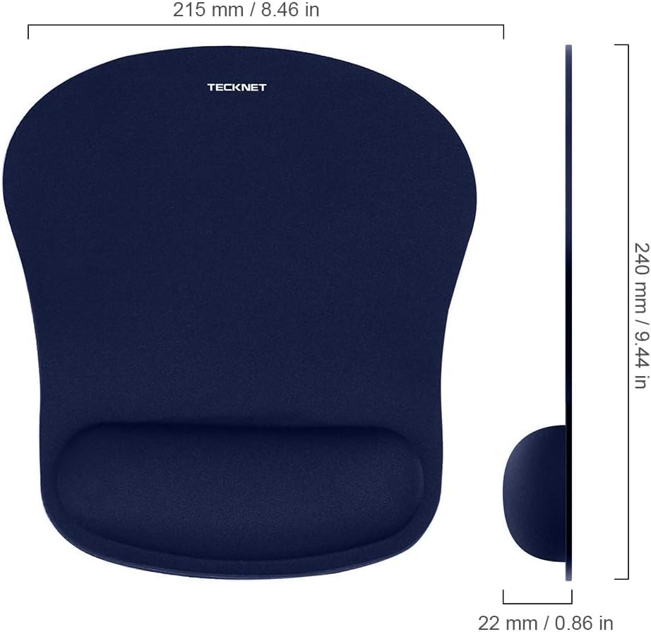 TECKNET Mauspad mit Gelkissen, Memory Foam Mousepad Ergonomisches Wasserdicht Komfort Mausmatte mit Handgelenkpolster Handauflage für Alle Maus Offfice Heim Computer Laptop