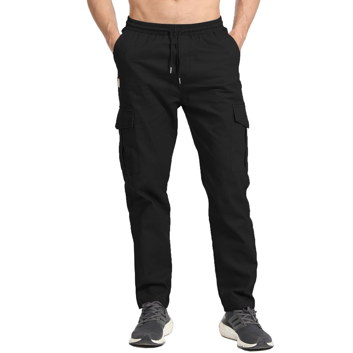JustSun Men’s Cargo Jogger Pants – 100% Cotton Chino Style