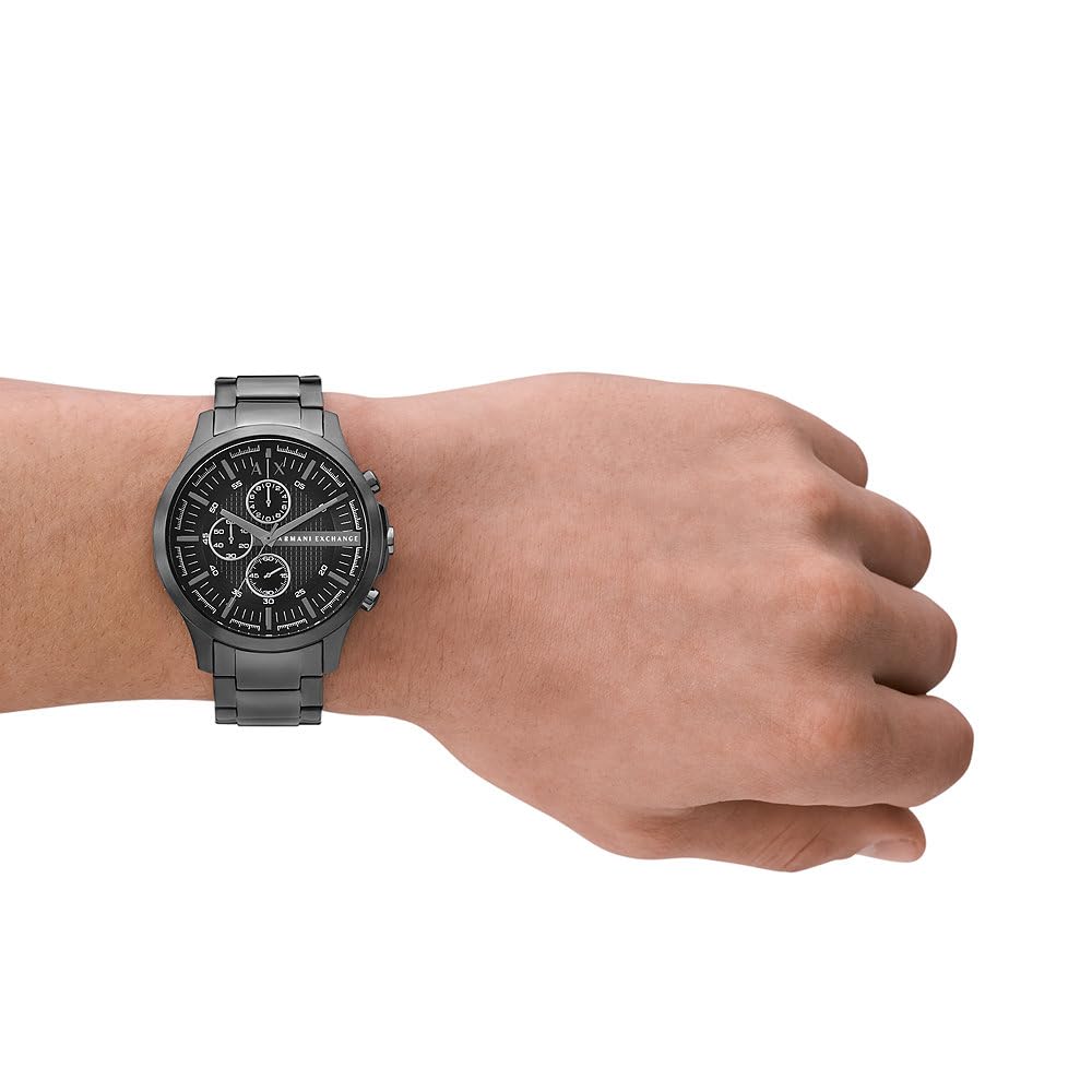 Armani Exchange Watch for Men, Chronograph Movement and 46mm Case Size with Stainless Steel, Leather or Silicone Strap
