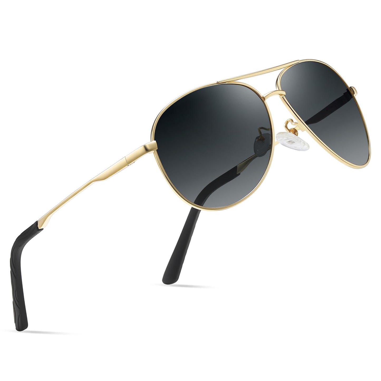 wearPro Sonnenbrille-Herren-Damen-Polarisiert Premium Metallrahmen Sonnenbrillen Unisex mit UV400 Schutz Vintage Schwarz Fahrerbrille
