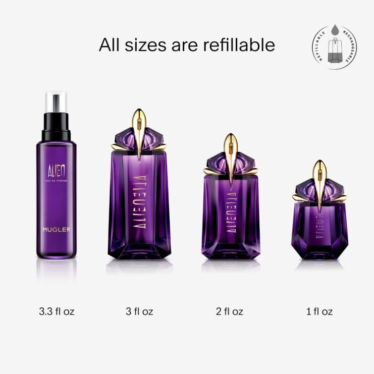 MUGLER Alien Eau de Parfum Ambery Woody Floral Exceptional Fragrance Refillable for Women