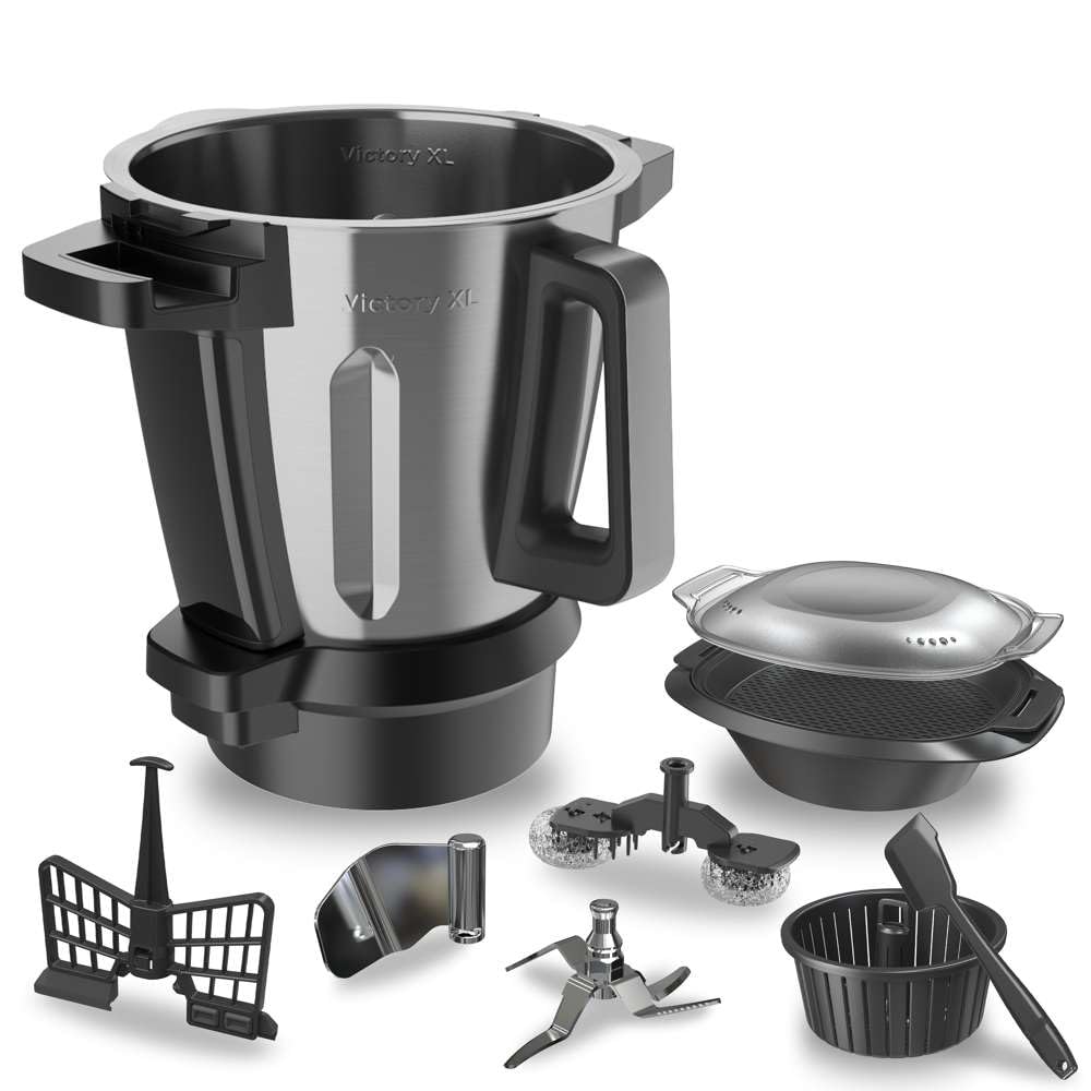 Cecotec Mambo 11090 Multifunctional Kitchen Robot 1600 W, 37 Functions, App, Scale and 3.3 Litre Stainless Steel Jug, Dishwasher Safe, Recipe Book and Accessories
