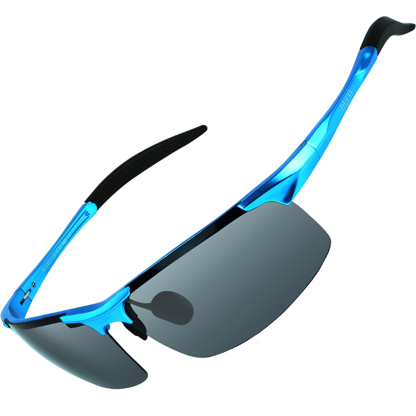 DUCO Herren Sportbrille Polarisierte Sonnenbrille Fahrerbrille Ultraleichte Al-Mg Metallrahmen UV400-Schutz Männer Sonnenbrillen 8177S