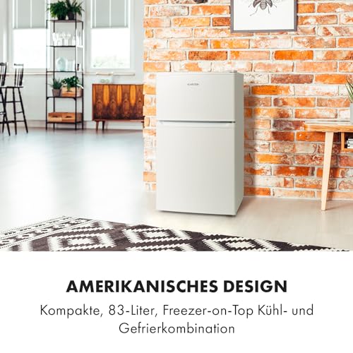 Klarstein Big Daddy - Refrigerator with freezer compartment, fridge freezer combination, fridge quiet, LED, 87 liters: refrigerator with 61 liters and freezer 26 liters, black