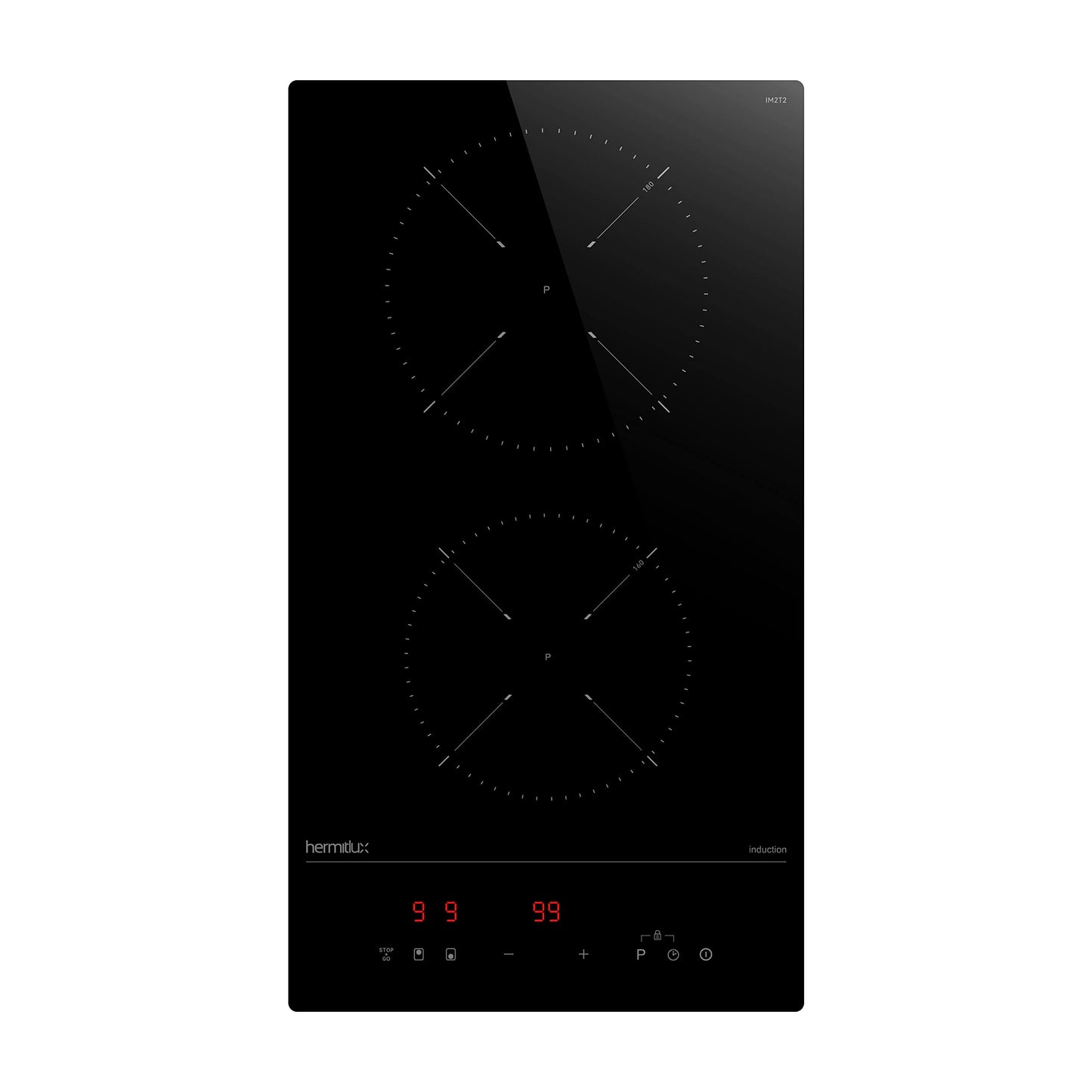 Hermitlux ceramic hob,Built-in 29 cm black glass ceramic electric hob,9 power levels,Sensor touch control, child lock, 1-99 minute timer,Suitable for all pots and pans
