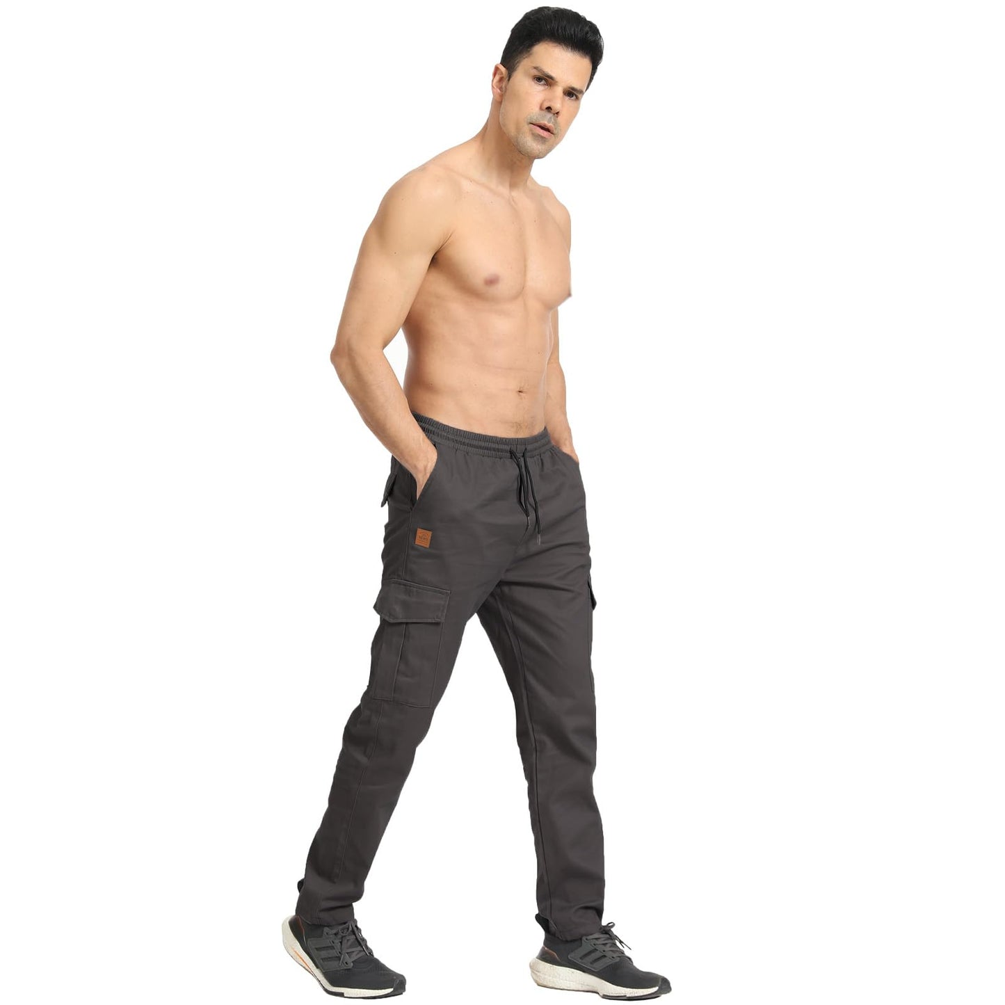 JustSun Men’s Cargo Jogger Pants – 100% Cotton Chino Style