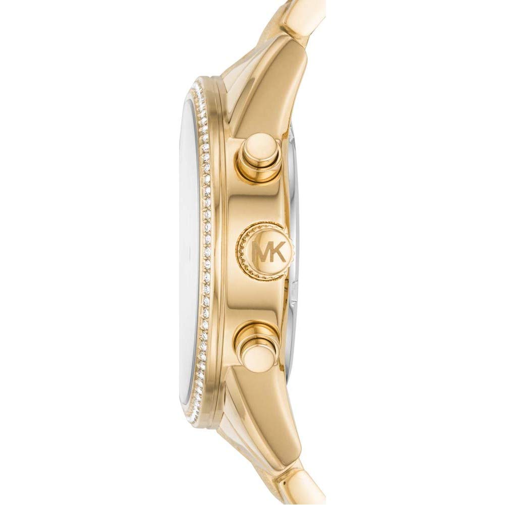 Michael Kors ladies' watch Ritz, 37 mm case size, quartz chronograph movement, stainless steel bracelet